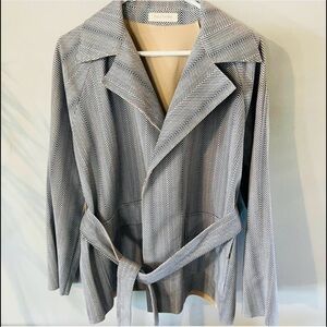 Vintage Solitare Women’s Smart Herringbone Belted Blazer Jacket,‎ L